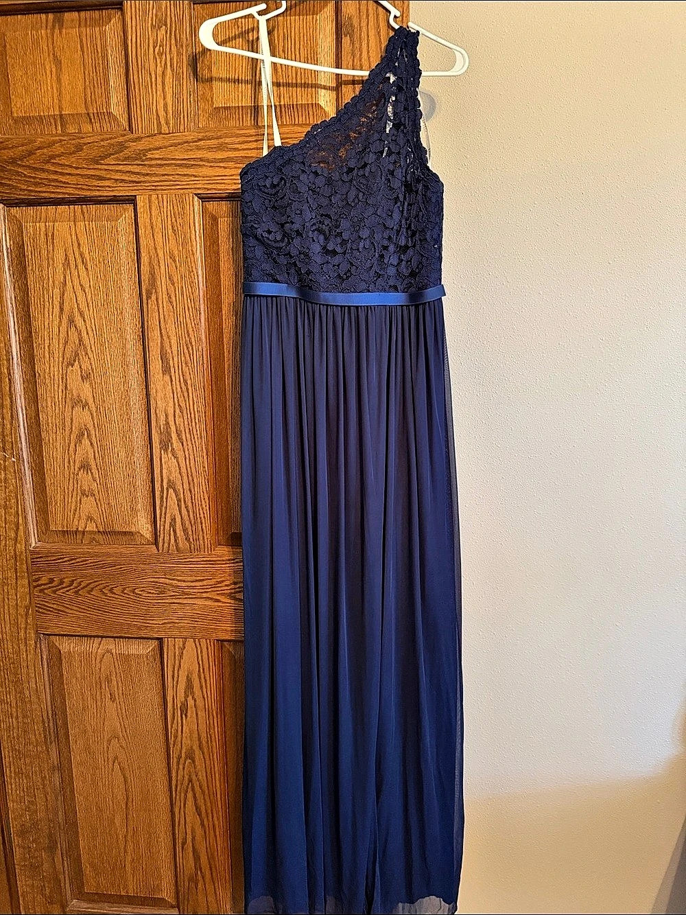 Davids Bridal Lace Maxi Dress in Blue Size 6 Like New